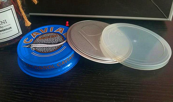 캐비아르 반지 튀기 캔 쉽게 알루미늄에 캐비아르 캔 오픈 플라스틱 뚜?? 3.5oz와 7oz
