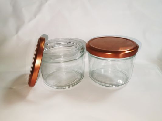 금속 뚜껑을 가진 높은 투명한 음식 급료 캐비어 유리 단지 기준 8OZ 240ml