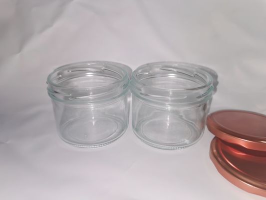 금속 뚜껑을 가진 높은 투명한 음식 급료 캐비어 유리 단지 기준 8OZ 240ml