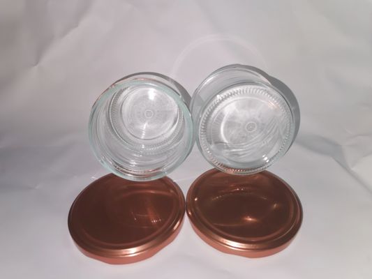 금속 뚜껑을 가진 높은 투명한 음식 급료 캐비어 유리 단지 기준 8OZ 240ml