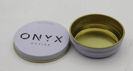 0.28mm 식품 등급 진료판 캐비아어 포장 진공 30g 및 50g 평면 뚜?? 이있는 캔