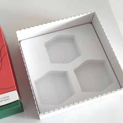2024 새로운 디자인 치즈 아이스크림 포장 선물 상자 흰색 내부 트레이 부드러운 촉각 상자에 느낌