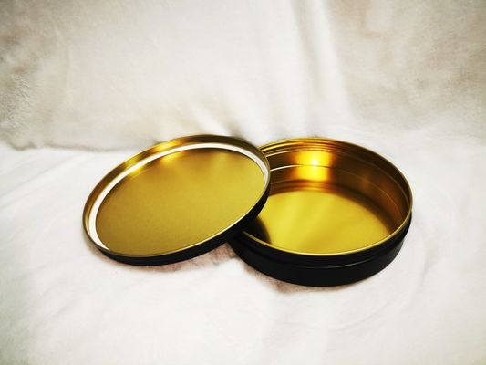 진공 비어 캐비아르 틴 캔 식품 등급 포장 1000ml/g 1kg 매트 블랙 금 안쪽