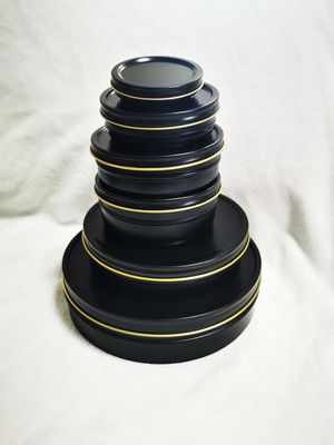 진공 비어 캐비아르 틴 캔 식품 등급 포장 1000ml/g 1kg 매트 블랙 금 안쪽