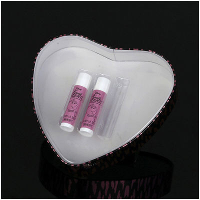 화장용 립스틱 PVC 안 쟁반을 가진 주문 금속 주석 상자 심장 모양