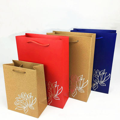 Eco 친절한 Kraft 종이 쇼핑 백 로고는 상점/슈퍼마켓을 위해 인쇄했습니다