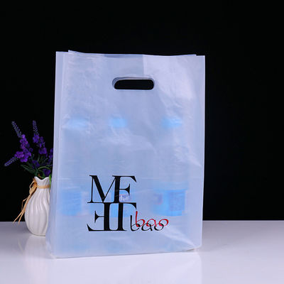 50 미크론 Ldpe는 부대 선전용을 위해 인쇄된 로고를 가진 커트 손잡이 죽습니다