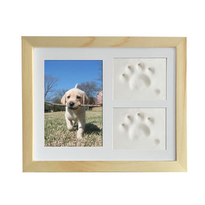 개 또는 고양이 애완 동물 발 사진 디스플레이를 위해 나무 사용자 지정 사진 프레임 28x23CM
