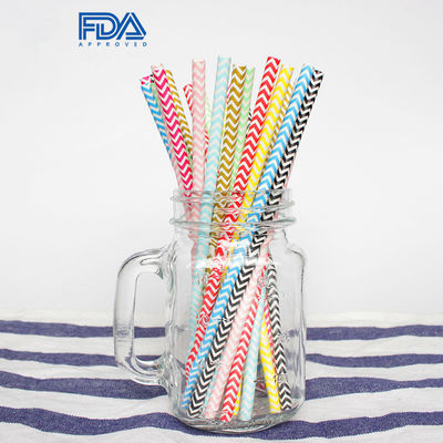 FDA 인증서 다른 패턴의 일회용 생분해성 종이 빨대